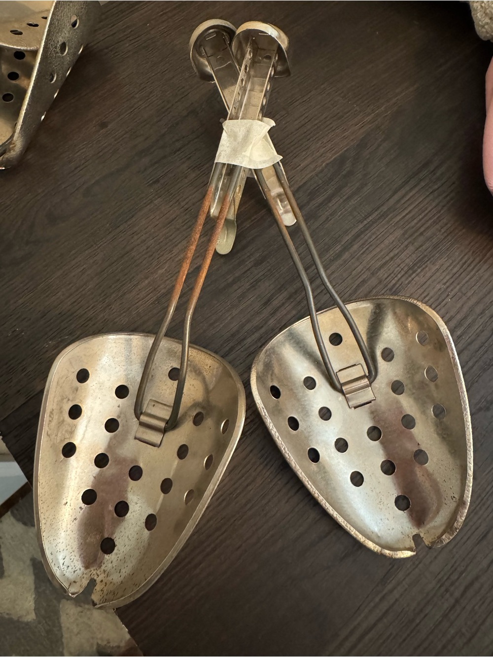 Vintage Metal Shoe Stretchers / Shoe Trees - Silver Tone